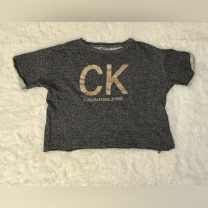 Calvin Klein Kids Charcoal Tee with Gold Logo